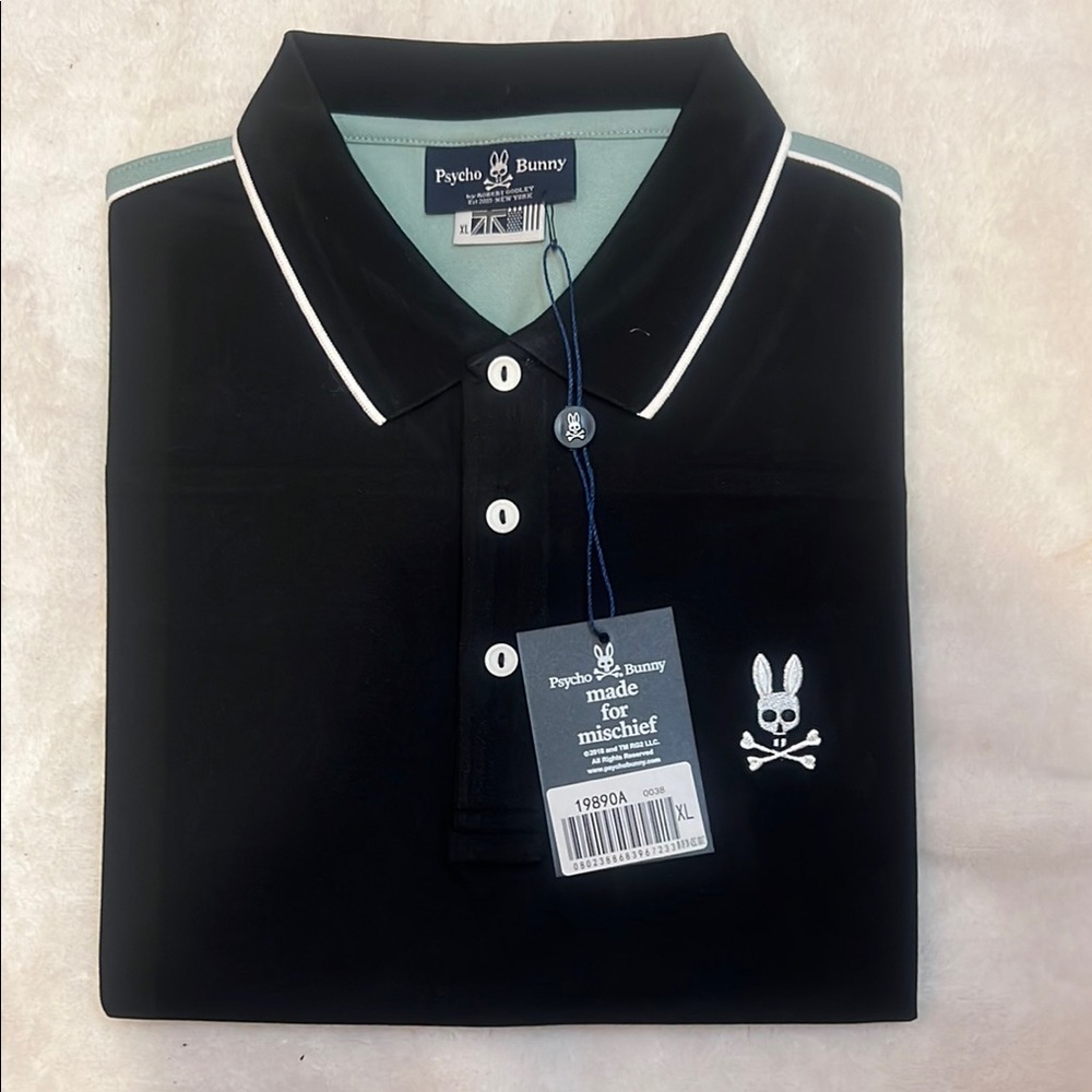 Psycho Bunny Black Polo Shirt for Men